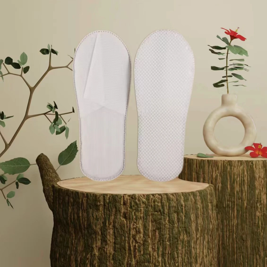wholesale price hotel slippers soft comfortable needle punched non-woven fabric slippers