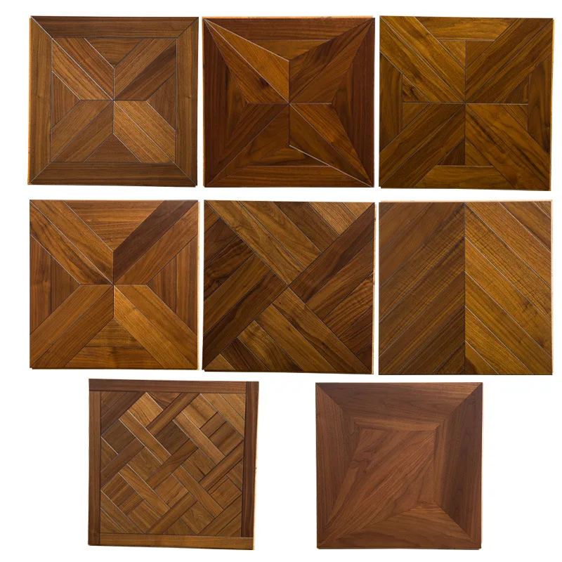 Indoor Parquet Template Floor Tiles Waterproof Stain Resistant Solid Wood Flooring