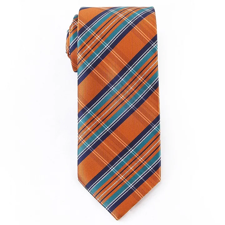 Мужской классический деловой галстук из микрофибры тканые жаккардовые Синие Клетчатые галстуки с подарочной