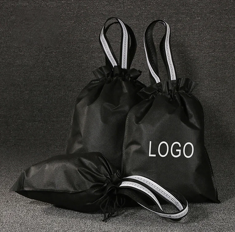 Low Moq Custom Logo Printed Non-woven Draw String Bag Promotion Polypropylene Non Woven Drawstring Dust Bag