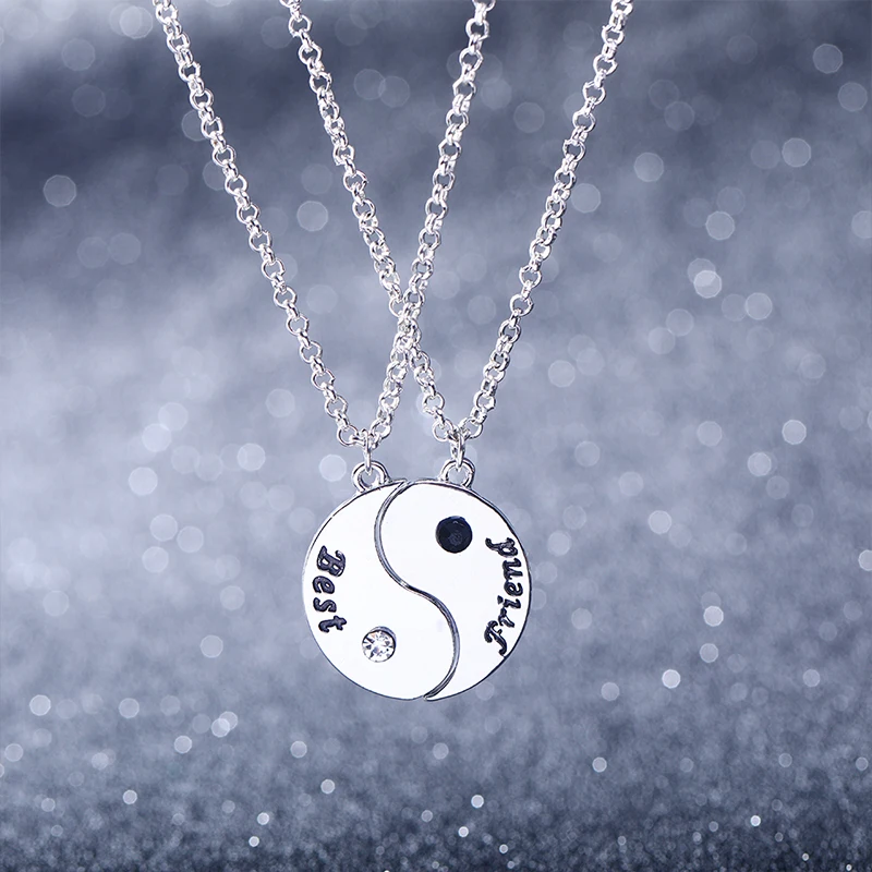 Creative Tai Chi Best Friends Series Alloy Zircon Fashion Jewelry Necklaces Wholesale
