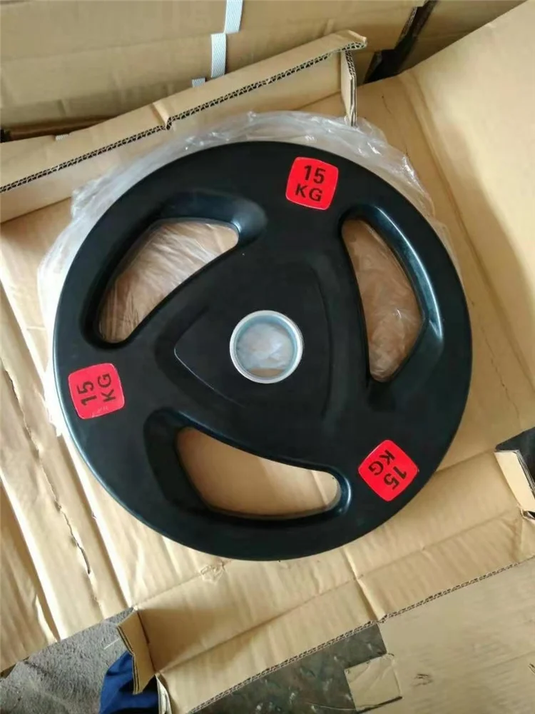 Factory Direct Bumper Plates Rubber Weight Lifting Gym Tri Grip Weight Plate For Sports