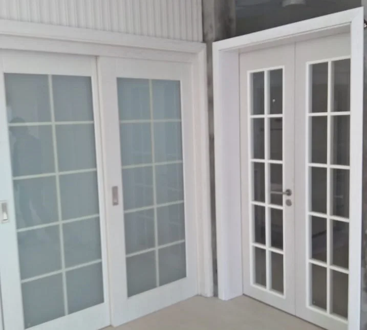High Quality Modern Solidwood Partical board MDF Composite Interior Doors Sliding with Glass