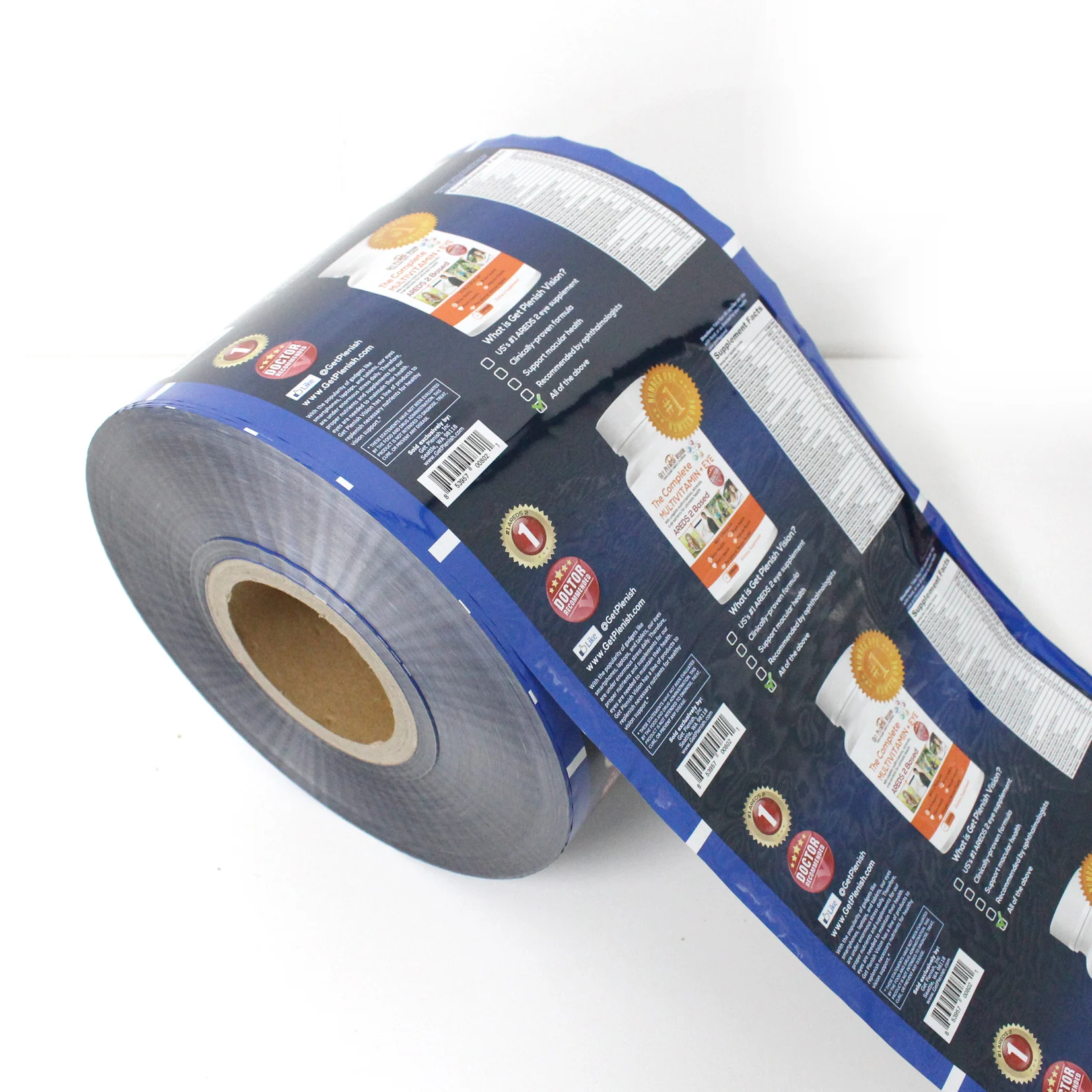 Food packaging plastic roll film copperplate printing composite aluminum foil roll film packaging bag