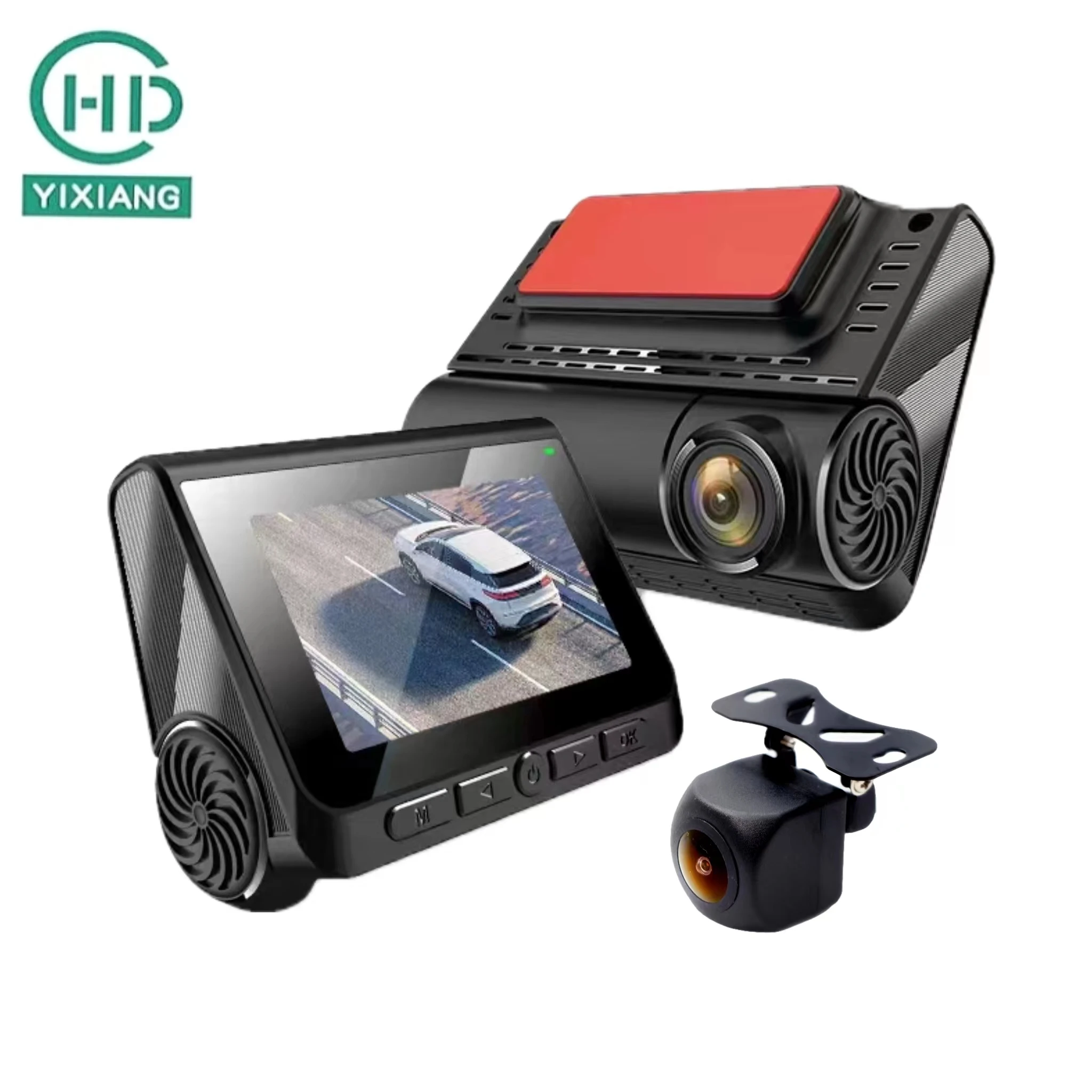 3.0 inch IPS Dash Cam 1080P Front + 720P Rear Recorder Hidden Night Vision Car Recorder for Android Driving DVR Dual Lens