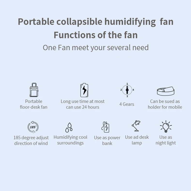 Portable Desk Electric Floor Computer Table Fan Home Office Outdoor Electric Fans Rechargeable Low Noise Cooling Fan