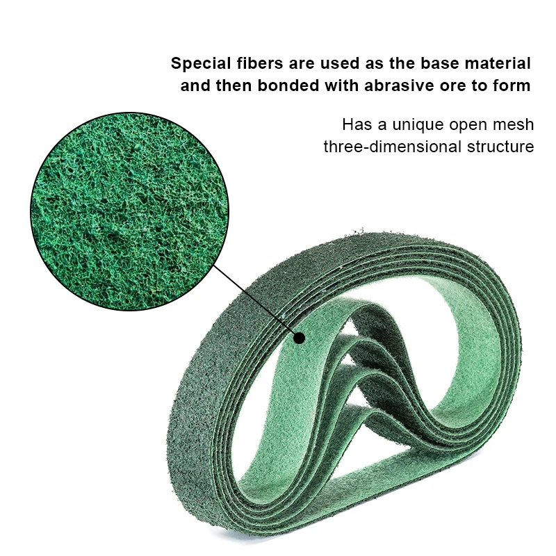 Nylon Abrasive Belt Stainless Steel Brushed Polished Abrasive Belt Stretchable Nylon Fiber Loop Linen Scouring Pad Band