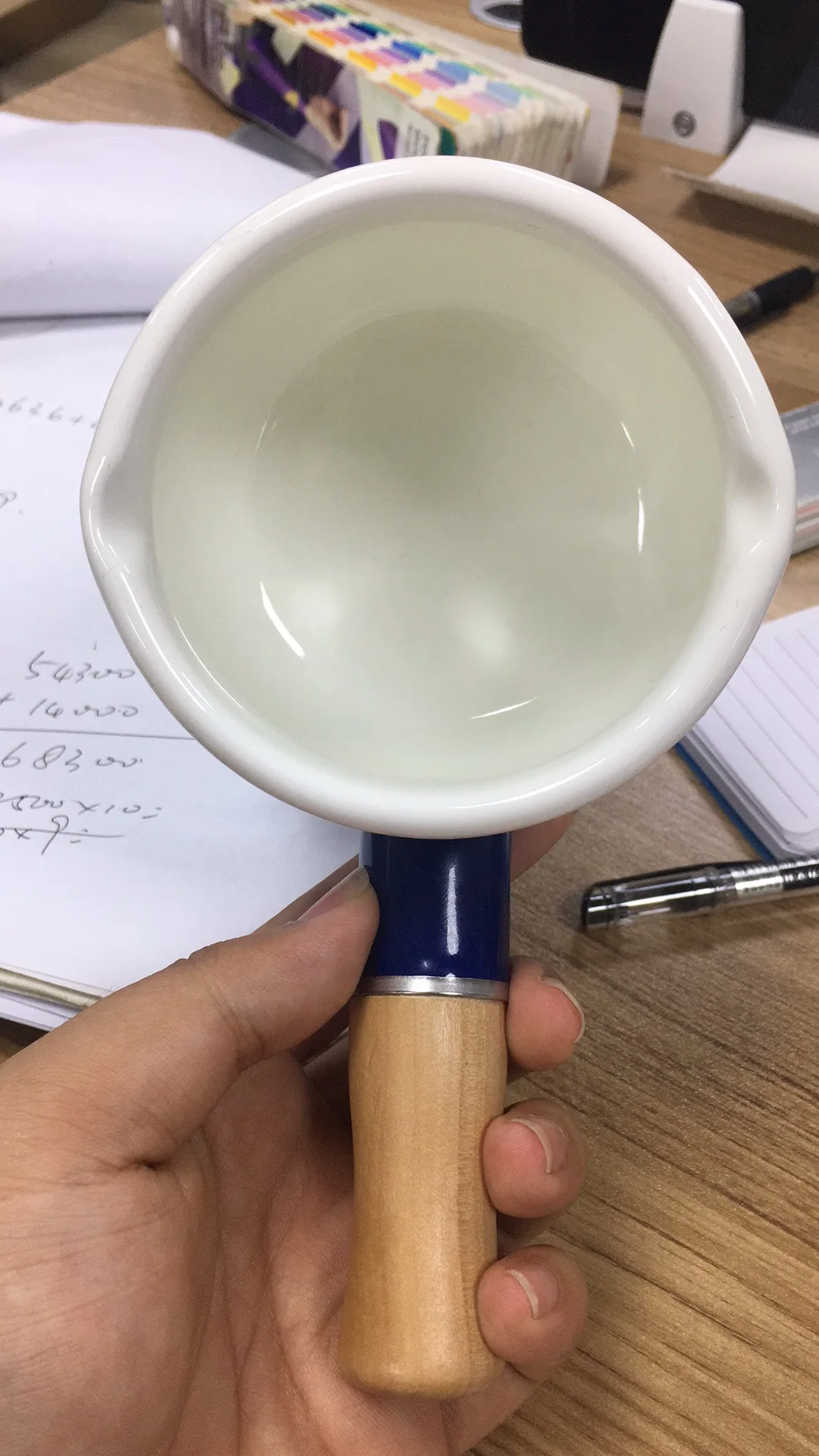 10cm flanged double mouth milk pot induction cooker enamel butter pot single handle baby food supplement enamel pot