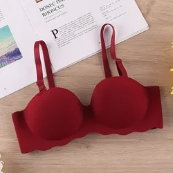 Wire Free Brassiere Female Lingerie One-Piece Seamless Gather Bra Women Underwear Adjustable Push-up Bralette Bra