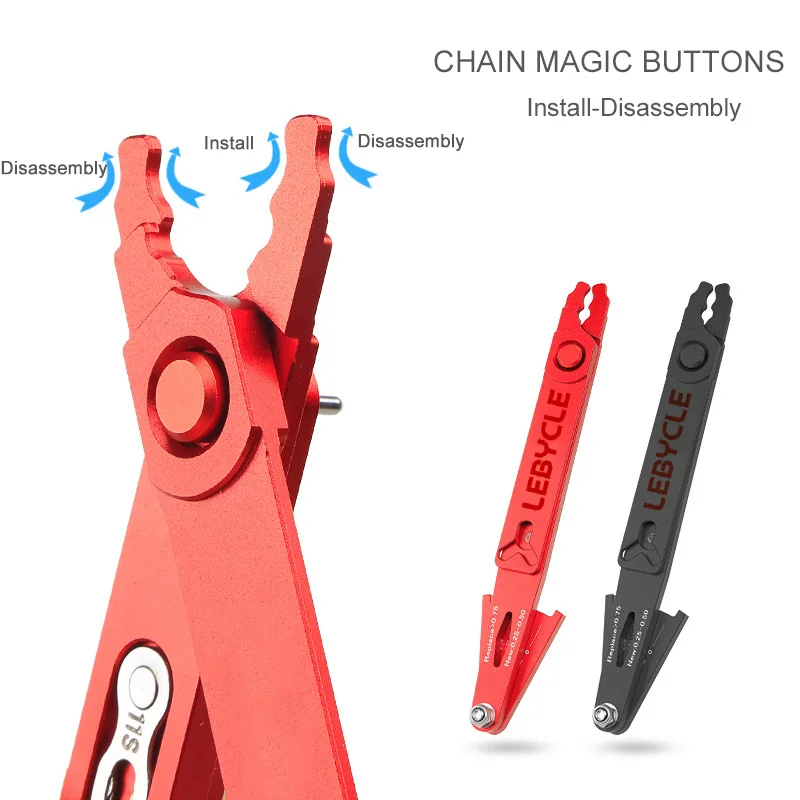 Lebycle 6 In 1 Bicycle Multi Repair Tools Chain Wear Indicator Master Missing Link Chain Quick-Link Bicycle Valve Removal Tool