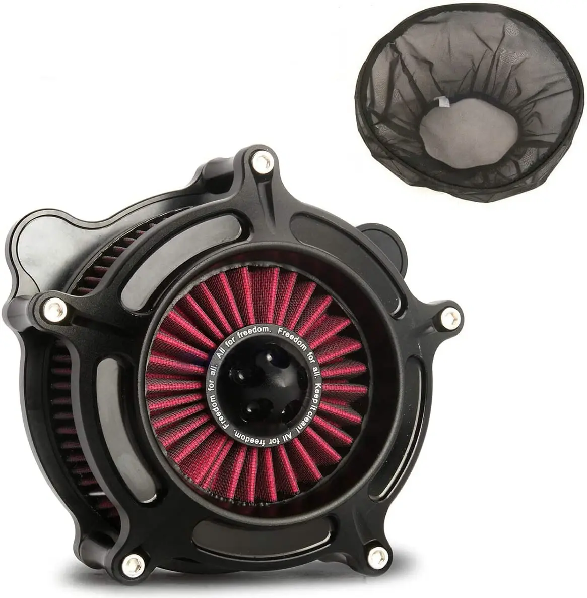Turbine Air Cleaner Red Intake Filter Fit For Harley Dyna Wide Glide 2000-2017 Softail Fatboy Heritage Slim 2000-2015