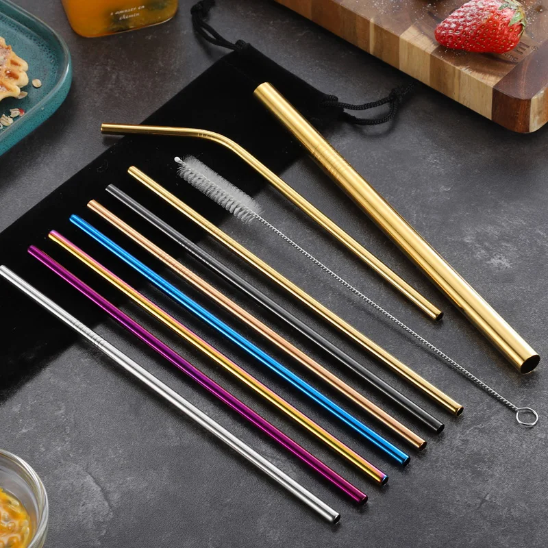 Food Grade Biodegradable Reusable Drinking Straw Metal Stainless Steel Straw