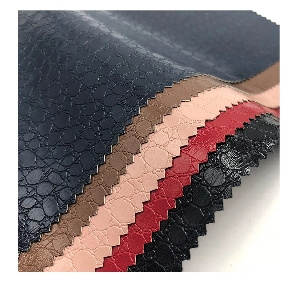 Irregular Pebble Pattern Embossed Vinyl Leather Fabric For Jacket and Skirt