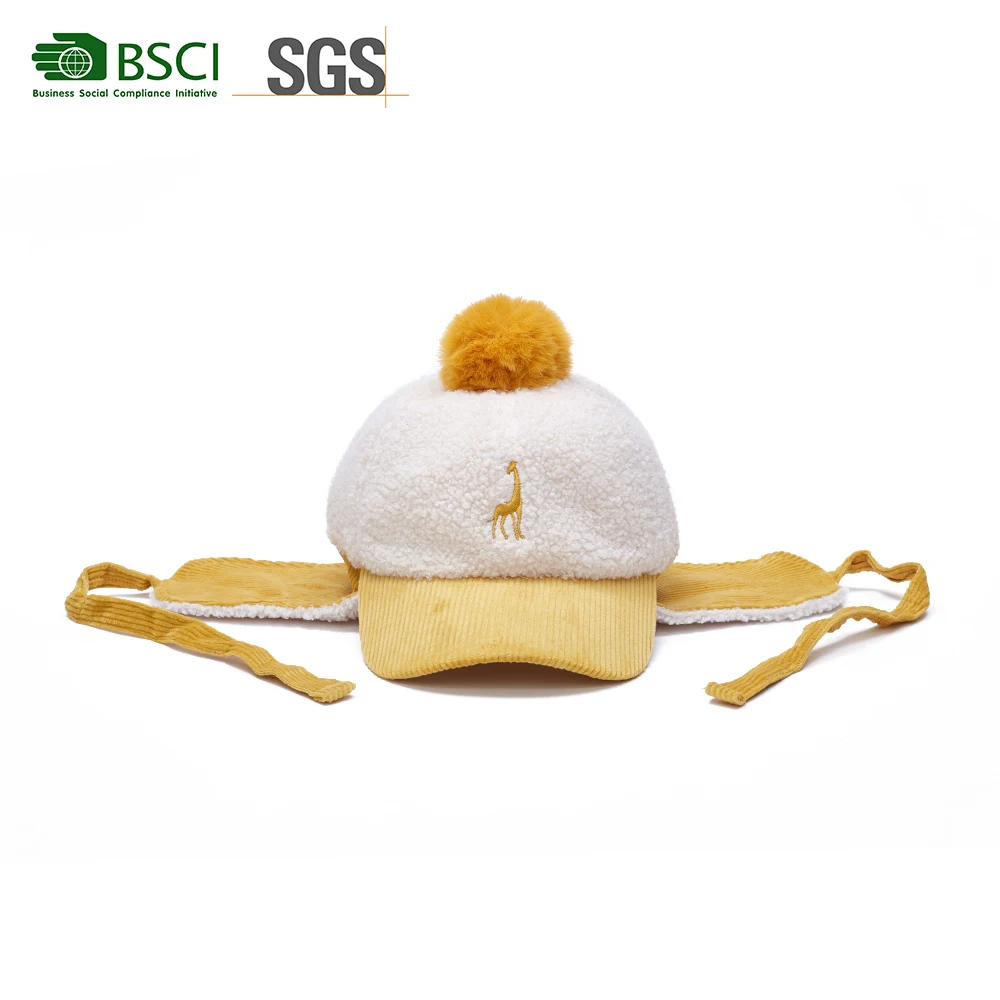 Cute Wool Baby Hat for Girls Vintage Autumn Winter Baby Kids Adjustable Baseball Hats