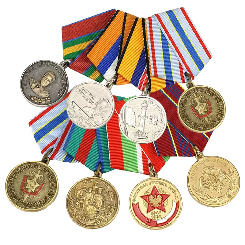 Souvenir Ribbon Medals Hard Enamel Badge Cheap Custom Memorial Honor Metal Medal Sports Brass Medals