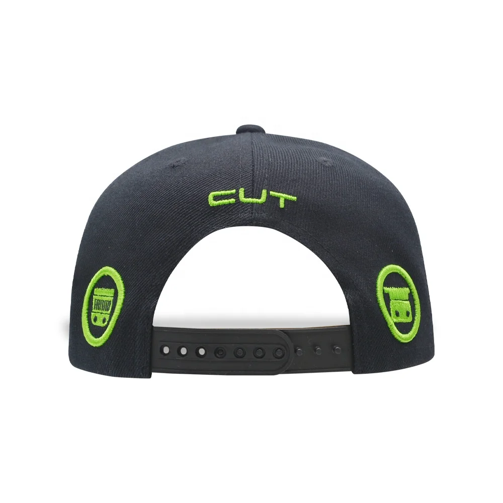 Custom Logo 3D Embroidery Print Flat Brim Hat Plain Blank 5 Panel Unstructured Snapback Caps