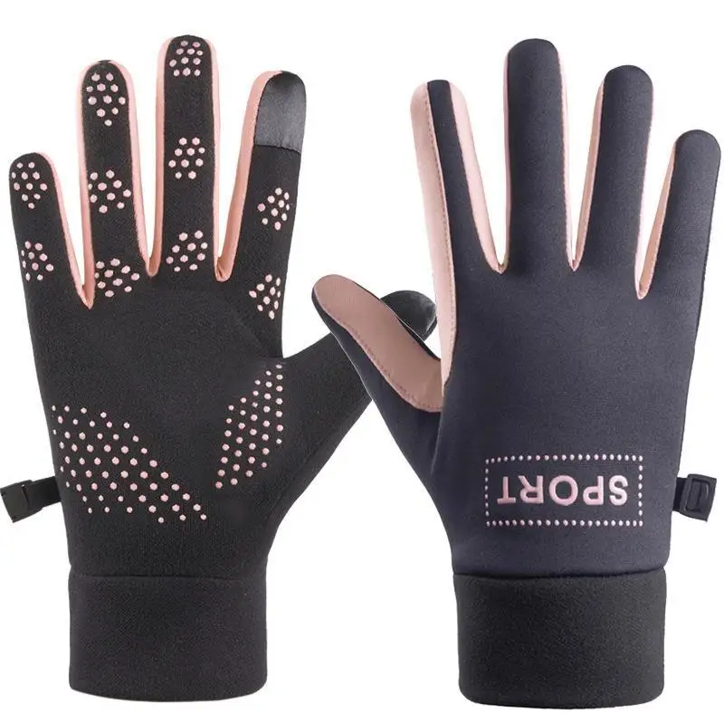 Autumn and Winter Outdoor Sport Climbing Gloves Riding Touch Screen Finger Wind and Skid Waterproof Women Fleece Warm