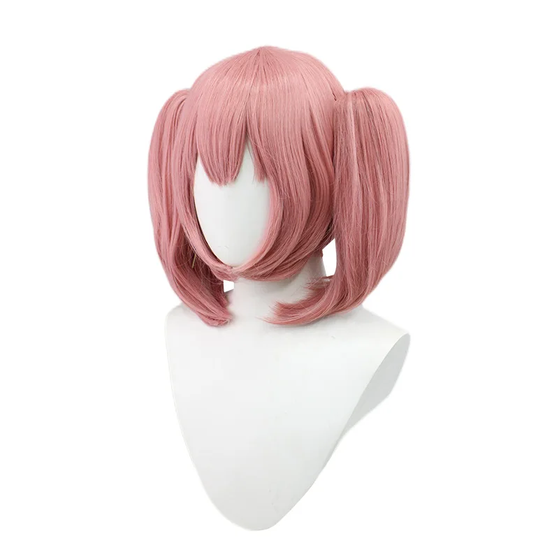 Magic Girl Dream Pink Short Double Ponytail Cosplay Hair Wholesale Lolita Sweet Lovely Straight Wig Anime Cosplay Wig Party Wigs