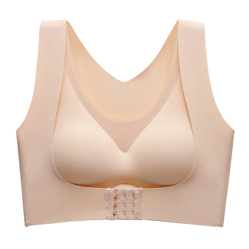 Customizable Logo Ready Goods High Quality Front Closure Open Back Seamless Plus Size Ladies Woman Bra