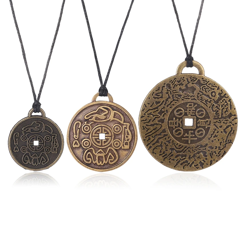 New Custom amulet Big size Copper Coin money amulet Health Wealth Good Luck Love Money Coin Pendant Amulet necklace