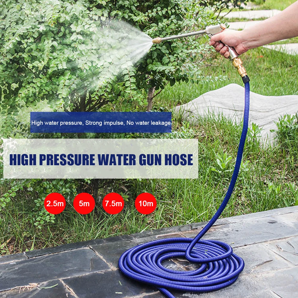 2.5/5/7.5/10M Expandable Garden Hose with Water Gun Adjustable Nozzle Flexible Pipe Hose High Pressure Sprinkler Foam Car Wash