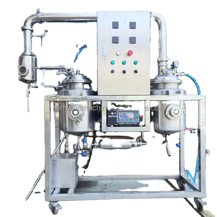 50L-500L Ultrasonic assisted  solvent  extraction  machine for agilawood oud  tambac agarwood oil for pharmaceutical use