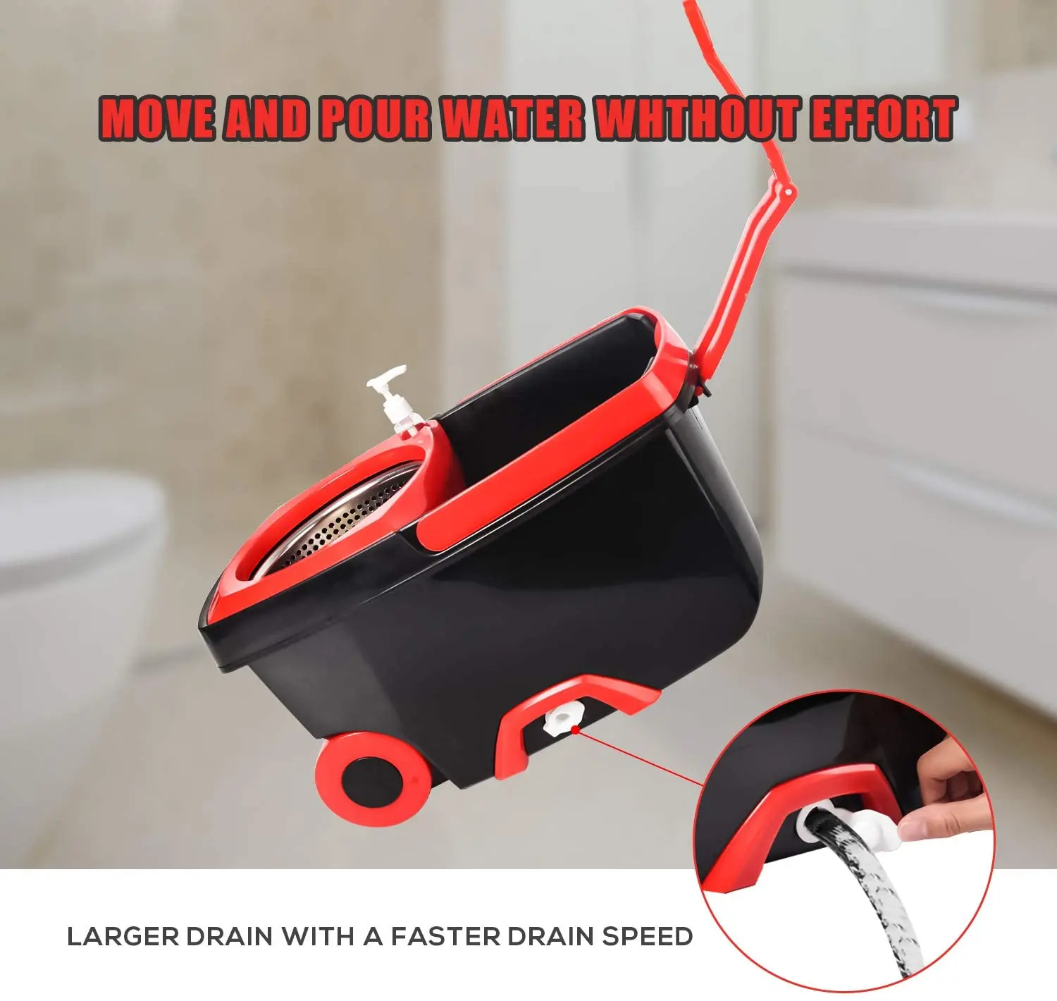 Household cleaning Products Double Drive Microfiber 360 Spin magic Mop And Bucket