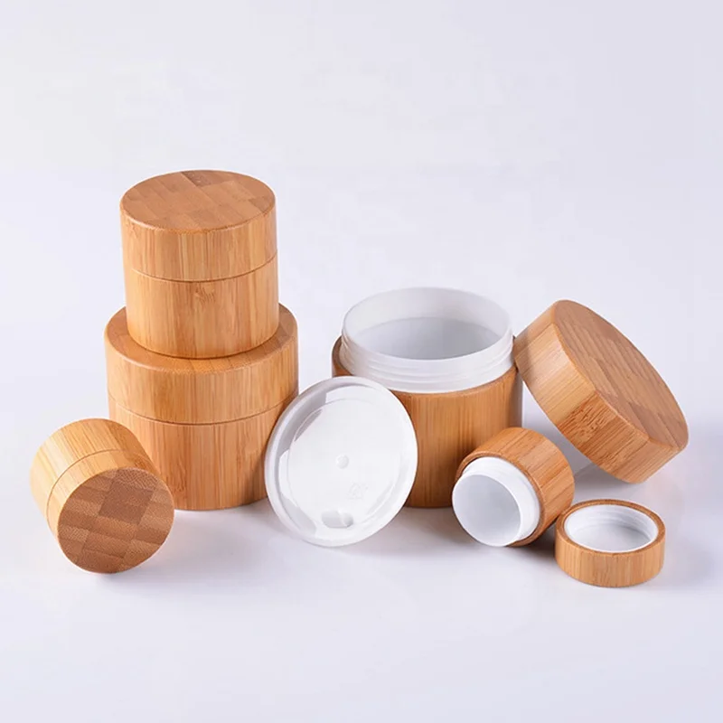 bamboo cosmetic jars 250 ml  200 ml 150 ml bamboo jar 100 ml 50 ml 30 ml face cream jar 20 ml 10 ml for eye cream packaging