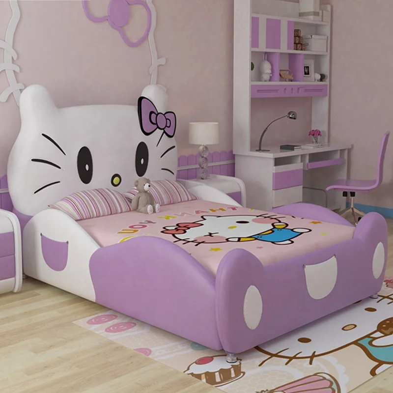 Для детей с рисунком «Хелло Китти»; Кровать принцессы дизайн широко используется в производстве мебели детская кровать для спальни CB09