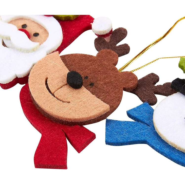 Reindeer Santa Claus Gingerbread Man Snowman felt Christmas tree Hanging Ornaments for Mini Xams Tree Decorations