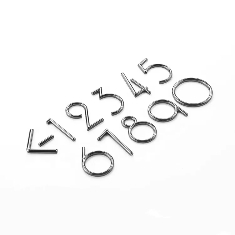 
High end bright copper black metal number plate Hotel doorplate customized three-dimensional digital wall decoration word logo d 