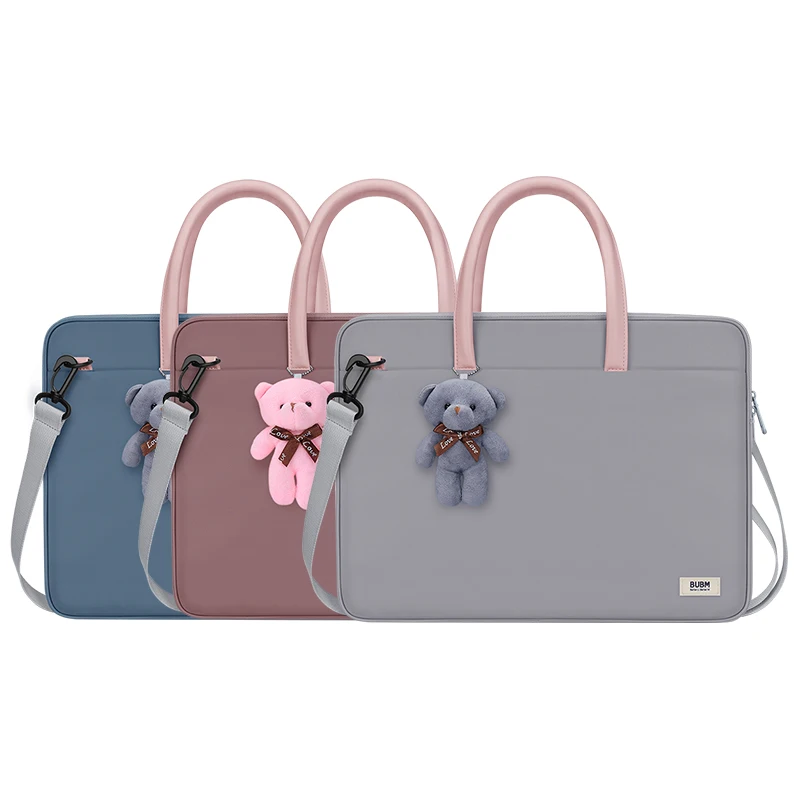 BUBM 14 15.6 Inch Polyester Fabric Bear Cute Type Fashion Style New Trends Handle Laptop Bag