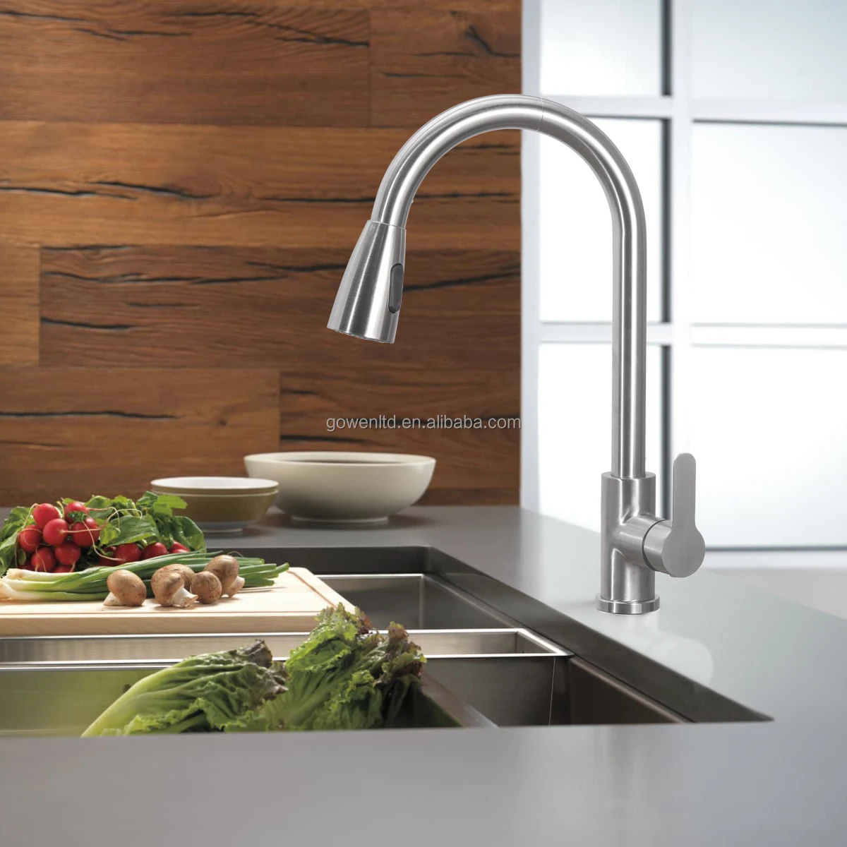 304 Stainless Steel Kitchen Faucets With Pull Out Spout Pull Out Kitchen Mixer Sink Faucet Sink Kitchen Faucet