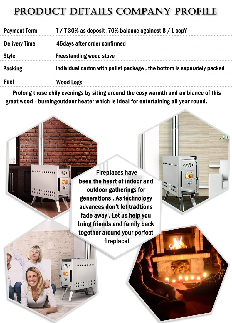 Easy to Use Wood Burning Stove for Outdoor Camping and Indoor Sauna