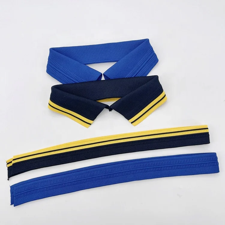 Source Factory High Quality Eco-friendly Jacquard Rib Collar, rib knit folded jacket collar