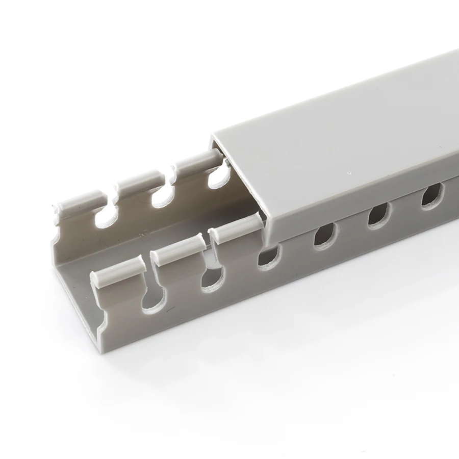 
EASCO CE UL94V0 RoHS Plastic PVC Channel Grey Color PVC Trunking Size 