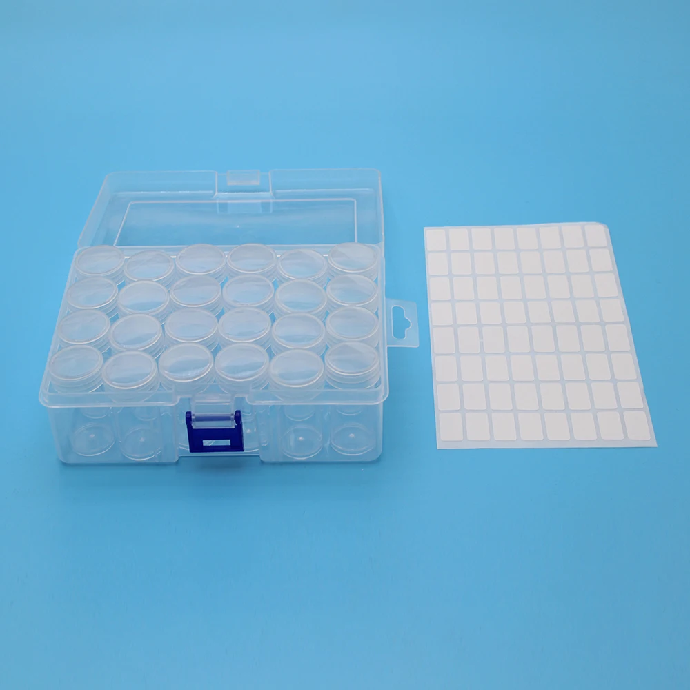 Diamond Painting Storage Box With 24 Plastic Bottles for Diamond Embroidery Accessories Jewelry Diamonds Storage Container