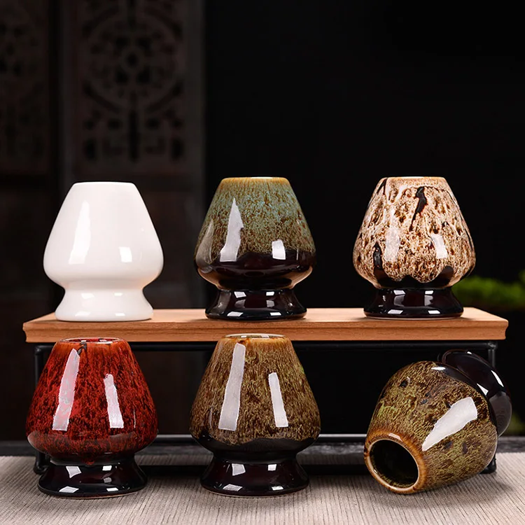 China Supplier  Different Color Chasen Holder Matcha Tea Set Accessories Porcelain Matcha Whisk Holder