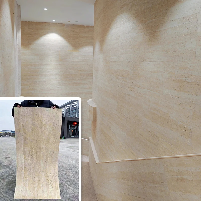 MCM Soft Porcelain Panel Soft stone Ceramic Tile Flexible Clay Panel 3D Travertine Stone exterior wall cladding