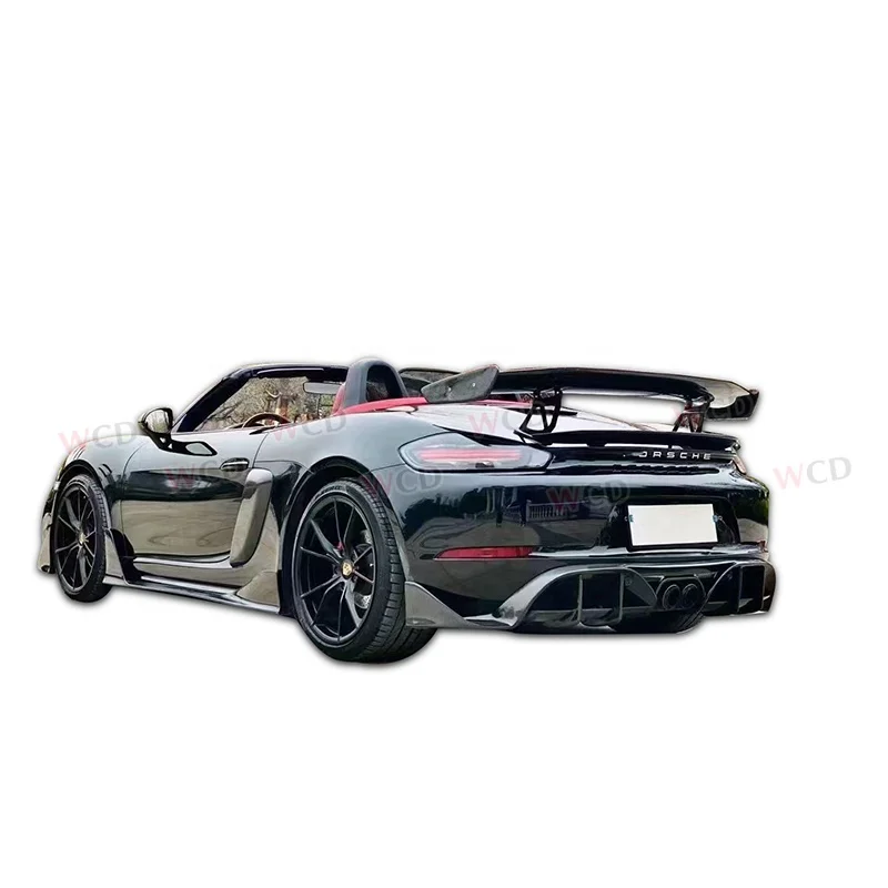 Carbon Fiber PD Style Front Bumper Rear Diffuser Vent Spoiler Side Skirt For Porsche 718 Cayman Boxster Body Kits