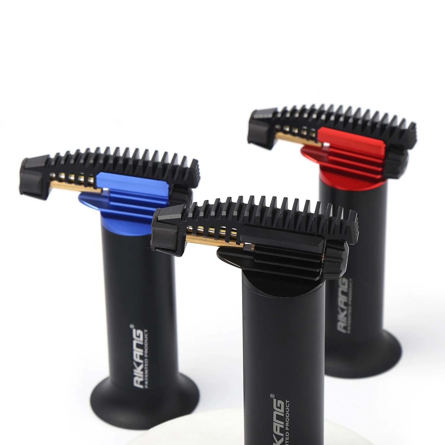 STOCK Windproof Metal Jet Butane Torch Lighters Jet Flame Custom Food Cigarette Torch Lighter Wholesale for Cigar Kitchen Bbq