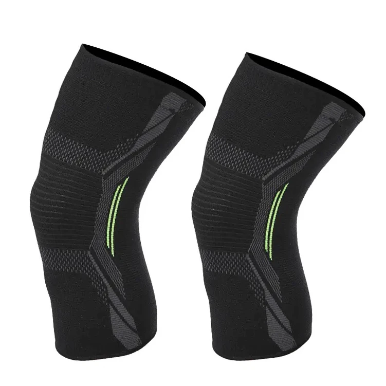 Professional Knitted Keep Warm Nylon Leg Guards Anti-Slip Basketball Running Meniscus Sports 3D Knee Compression Brace Sleeve