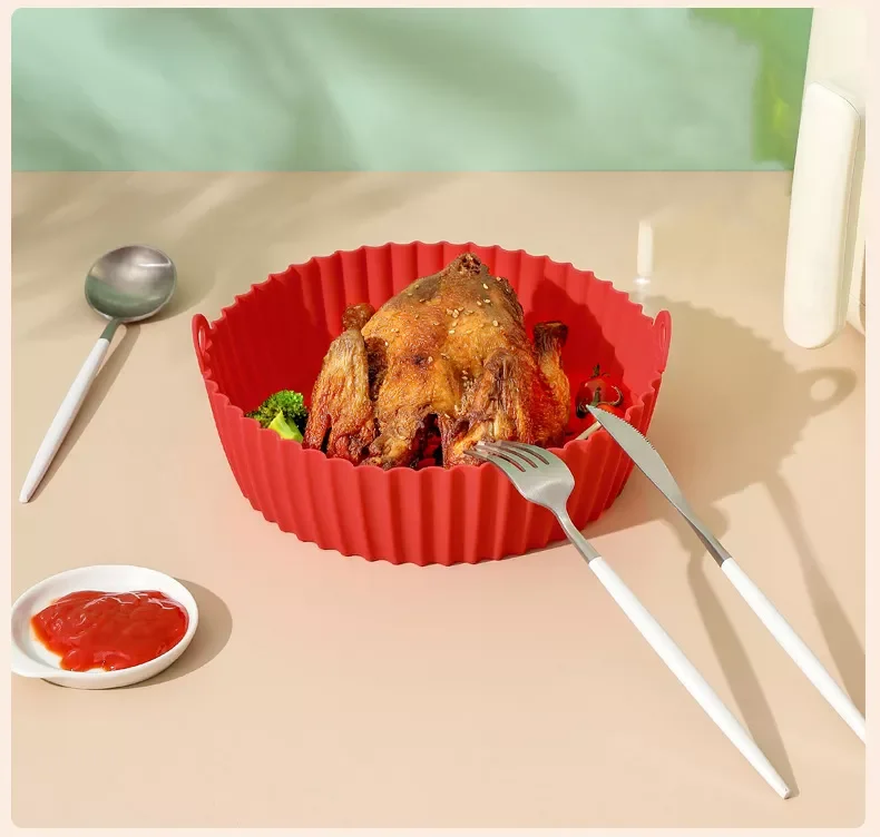 Silicone Pot for Air Fryer Oven Accessories Air Fryer Liners Food Safe Reusable Air Fryer Silicone Basket