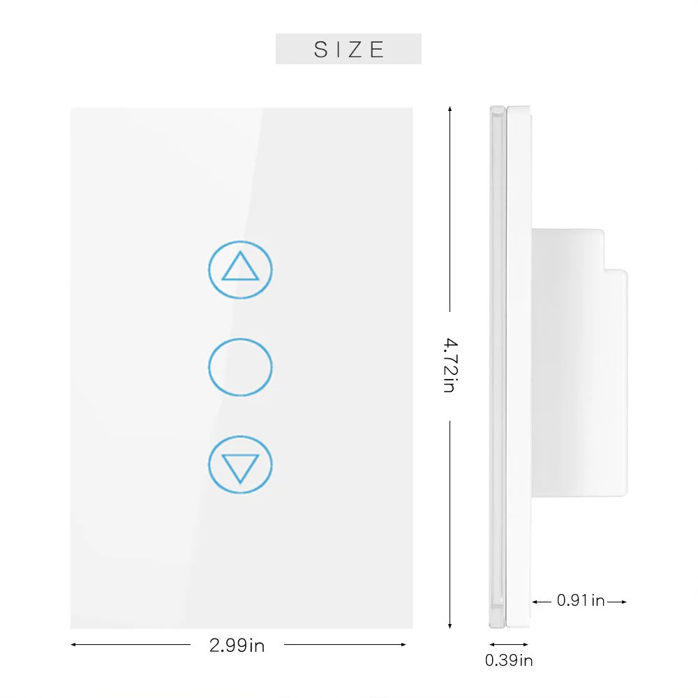 US Standard Waterproof Voice Control 220v Smart Light Wifi Mirror Touch Glass Dimmer Wall Switch for Led Lights with Tuya App