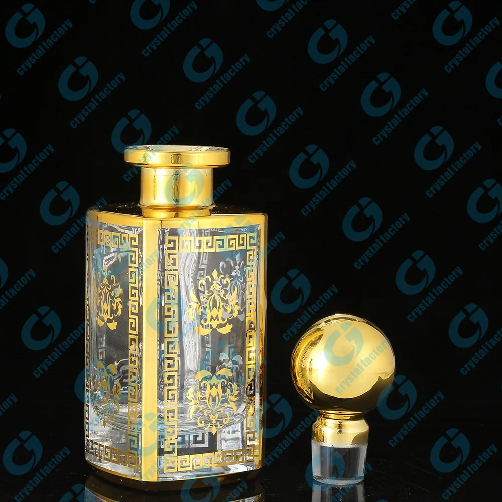 CJ-Decorative 150ml UV Printing Customized Empty Perfume Glass Display Attar Bottle For Oud Oil Shop  Display