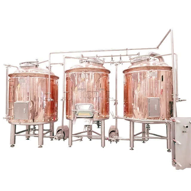 500L Copper Brewery Equipment Craft Beer Brewing Tanks Turnkey Project 500 Litre 2 Vessel Brewhouse Copper Tanks from Tiantai