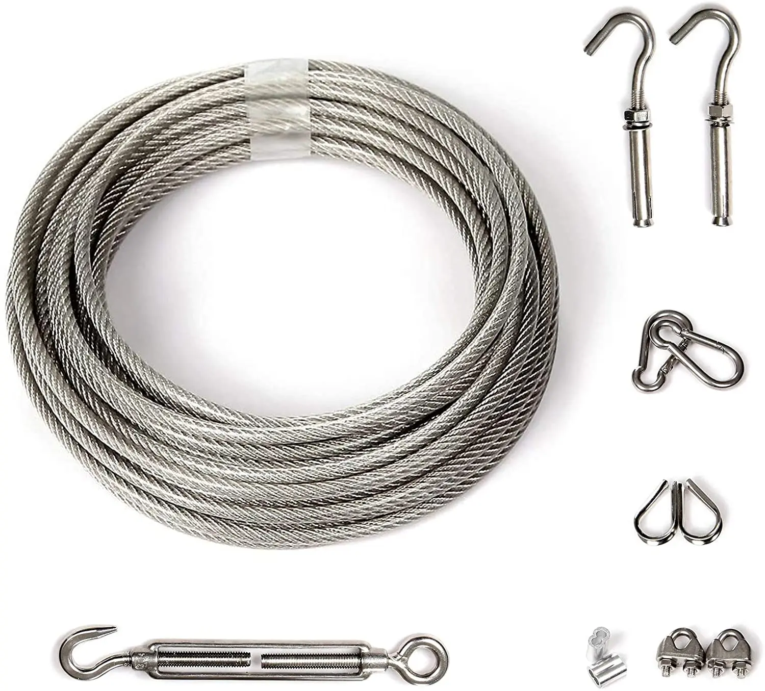 10ft 2MM Wall Mounted Roller Washing Line Outdoor Removable Stainless Steel Rope Clothesline