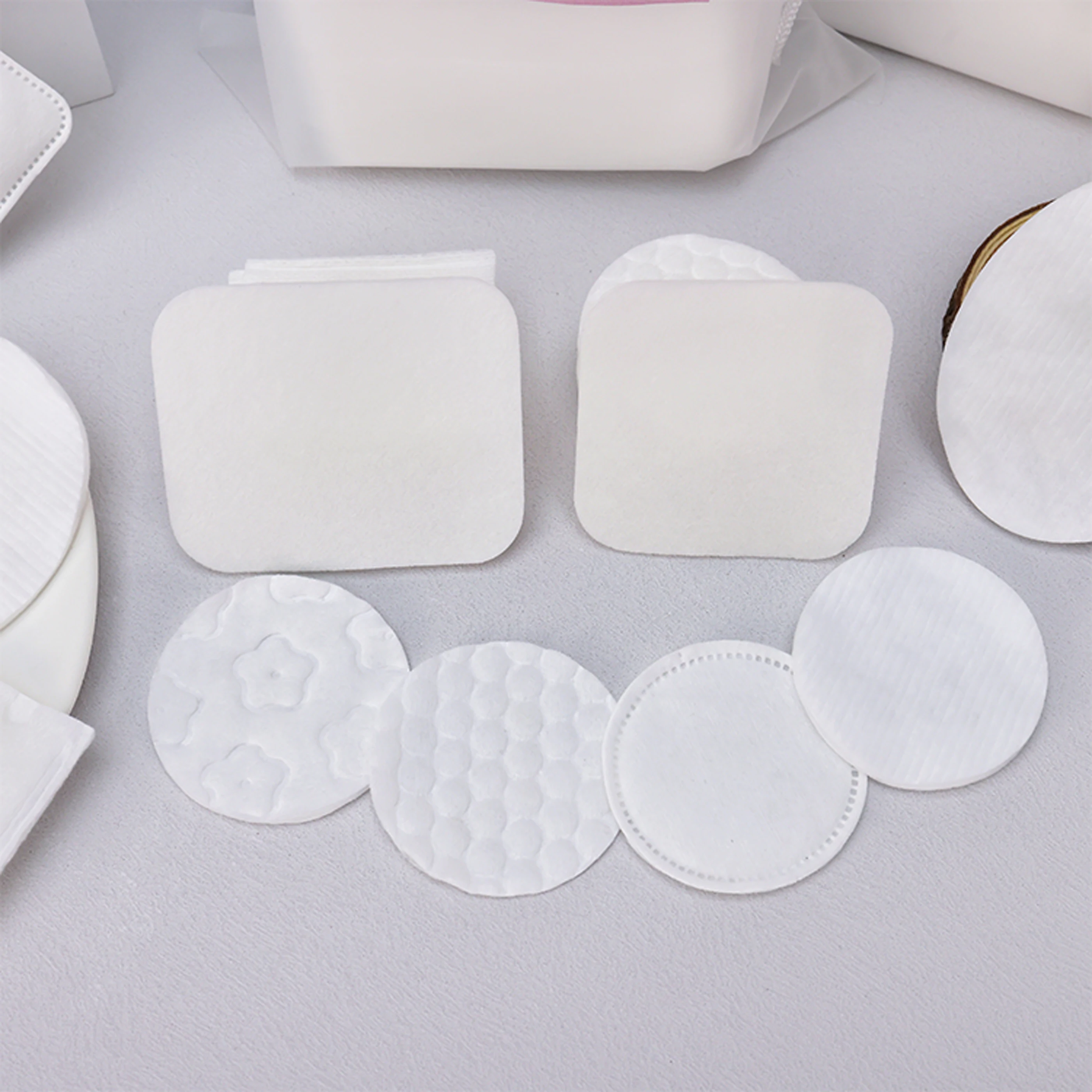 Embossing Cotton Pads Disposable Facial Makeup Remover Round Cosmetic Cotton Pads