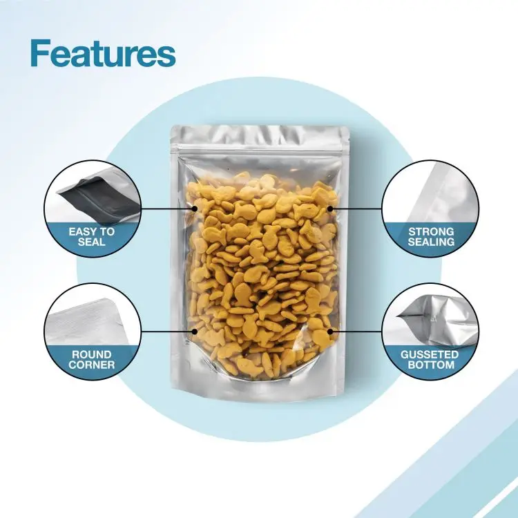 Ready-Made Products Zip Lock Stadn up Plastic Food Packaging Yin and Yang Self-Standing Zipper Bag