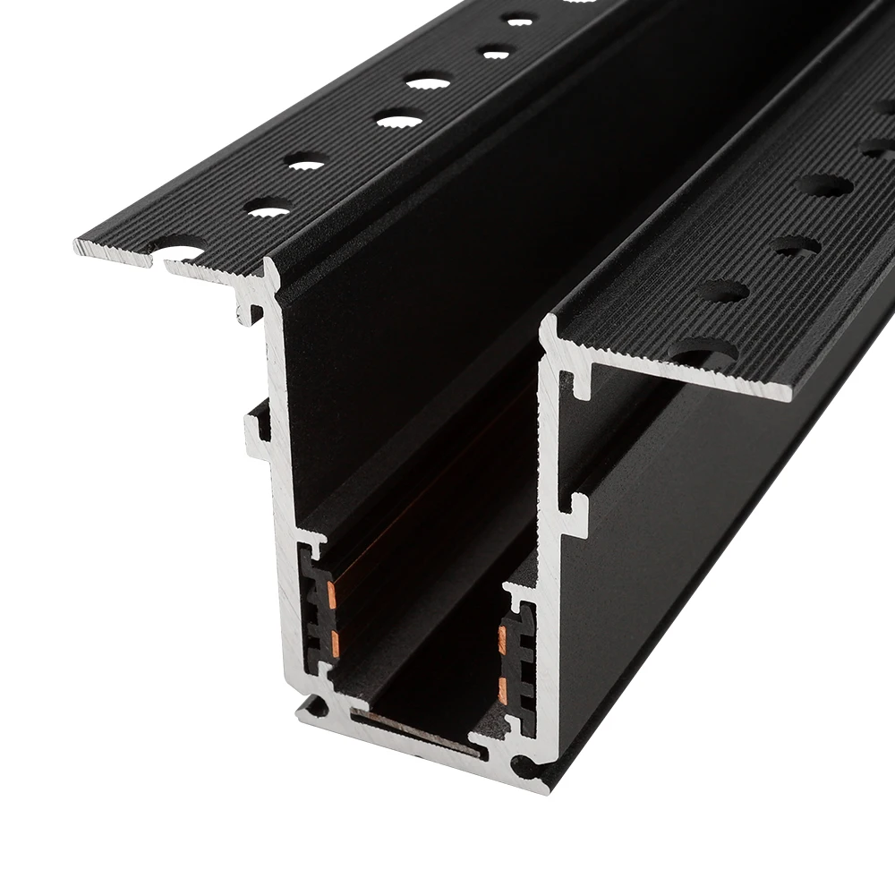 High Quality 48V Magnetic Track System Ceiling Hanging Recessed Magnet Rail Magnetic Light Track